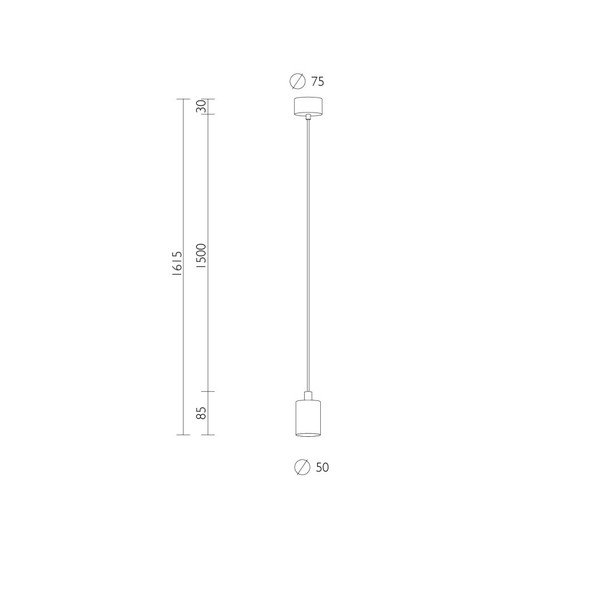 Cablu de suspenie cu bec Sotto Luce Cero Basics, alb-image-1