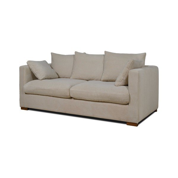 Canapea bej cu tapițerie din catifea reiată  175 cm Comfy – Scandic-image-2
