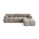 Colțar modular bej cu tapițerie din catifea Lokua – Makamii