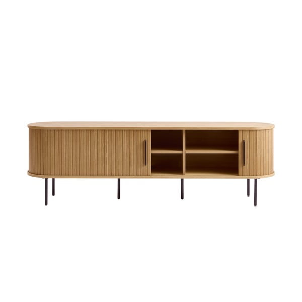 Comodă TV cu aspect de lemn de stejar 56x180 cm Nola – Unique Furniture-image-4