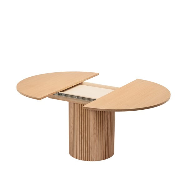 Masă de dining rotundă extensibilă cu aspect de lemn de stejar ø 115 cm Malaga – Bonami Selection-image-4