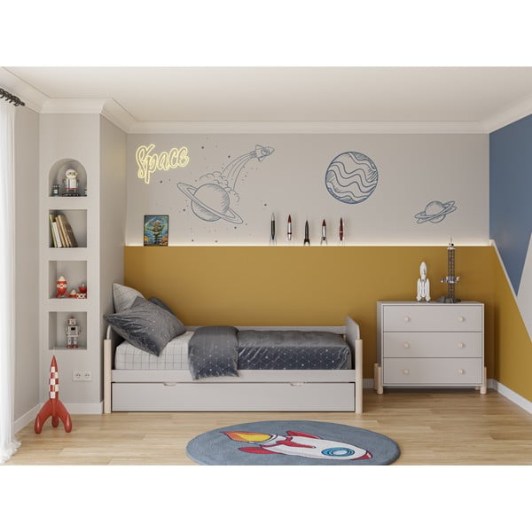 Comodă de copii crem joasă din lemn de pin 90x80 cm Enola – Marckeric-image-1