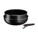 Set de vase pentru gătit 3 buc. din aluminiu Ingenio Easy Cook & Clean Black – Tefal