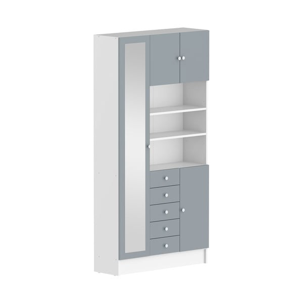 Dulap de baie alb-gri 90x182 cm Combi – TemaHome-image-2