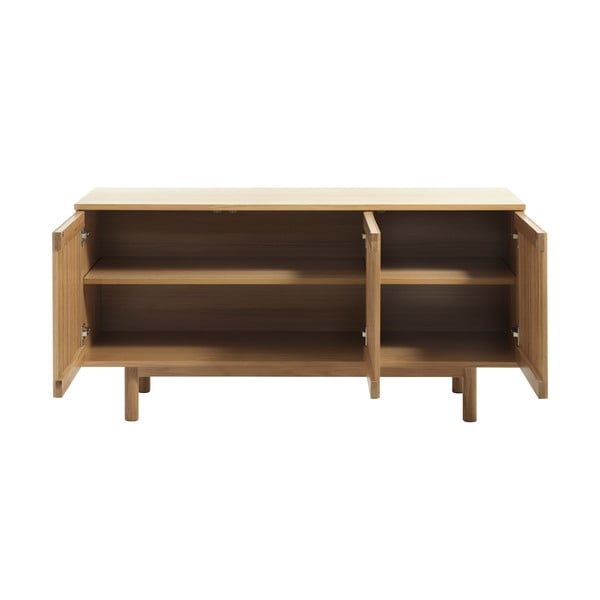 Comodă în culoare naturală joasă cu aspect de lemn de stejar 143x70 cm Tiber – Unique Furniture-image-3