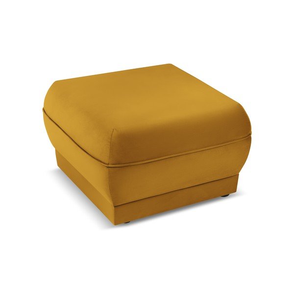 Taburet galben cu tapițerie din catifea Lando – Micadoni Home-image-3