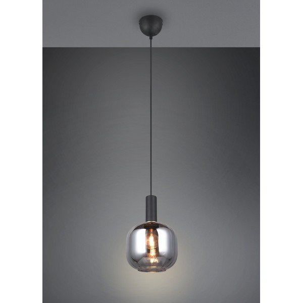 Lustră neagră cu abajur din sticlă ø 20 cm Diva – Trio-image-1