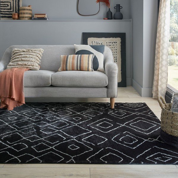 Covor negru lavabil 160x230 cm Imran – Flair Rugs-image-1