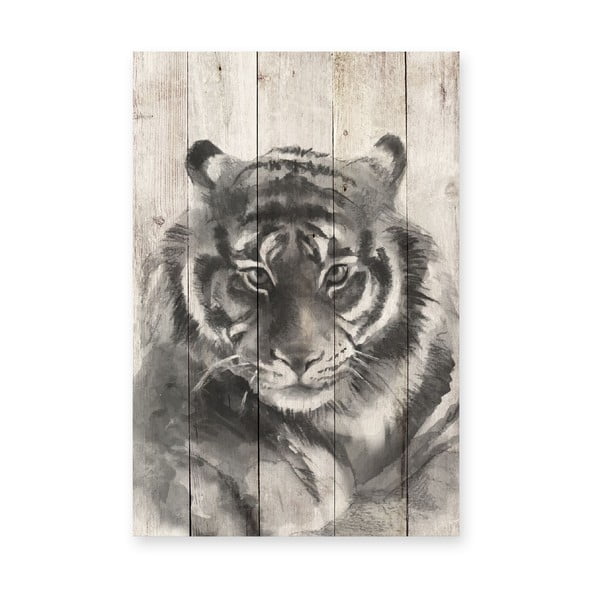 Pictură pe lemn Surdic Watercolor Tiger, 40 x 60 cm