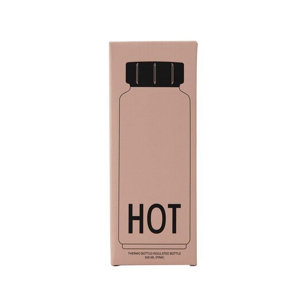 Sticlă termos Design Letters Hot, 500 ml, roz prăfuit-image-2