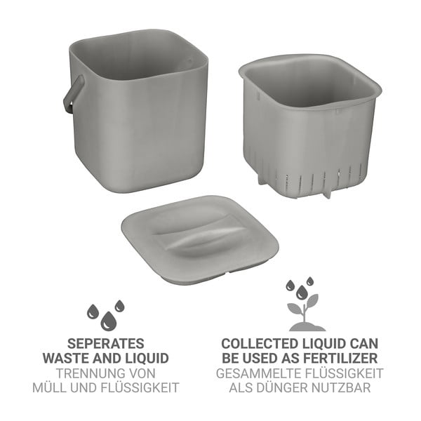 Recipient pentru deșeuri compostabile gri deschis 3 l Conny – Wenko-image-4