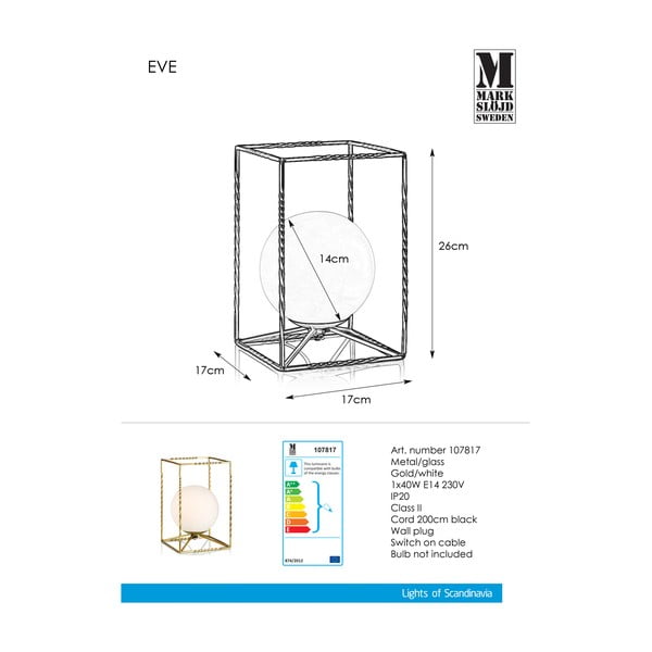 Veioză Markslöjd Eve Table Gold, auriu-image-2