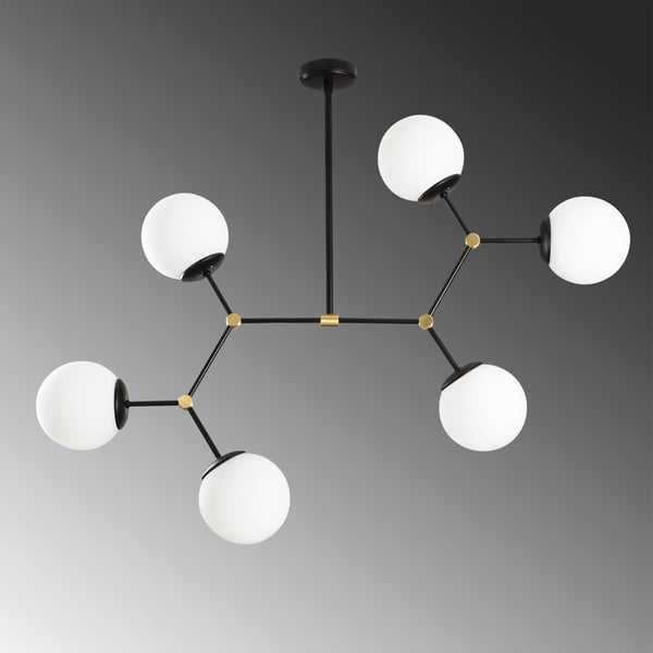 Lustră de 6 becuri Opviq lights Damar, negru-image-1