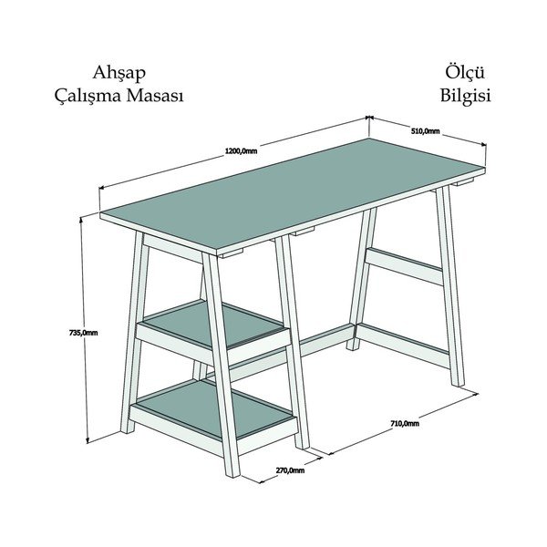 Birou din lemn masiv de pin Perla, maro-image-2