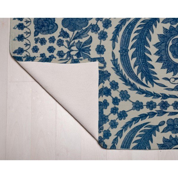 Covor tip traversă din amestec de bumbac Velvet Atelier Blue Flowers, 55 x 135 cm-image-2