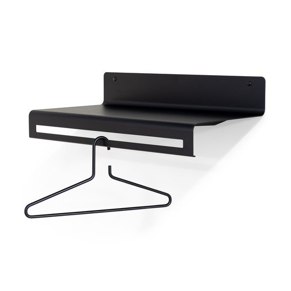 Cuier de perete negru cu raft din metal 60 cm Sway – Spinder Design-image-3