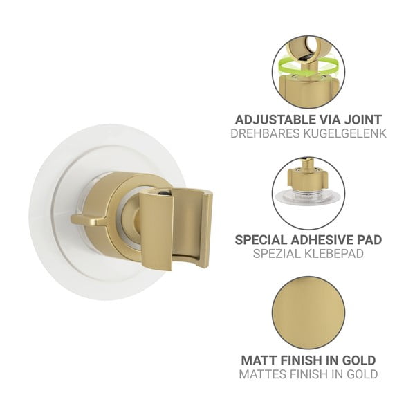 Suport pentru capul de duș auriu autoadeziv din plastic Libertà – Wenko-image-4