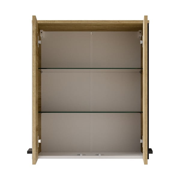 Dulap de baie în culoare naturală suspendat cu aspect de lemn de stejar 72x60 cm Quickset 395 – Pelipal-image-2