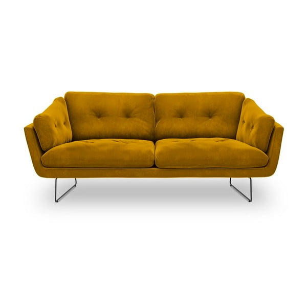 Canapea cu tapițerie de catifea Windsor & Co Sofas Gravity, galben