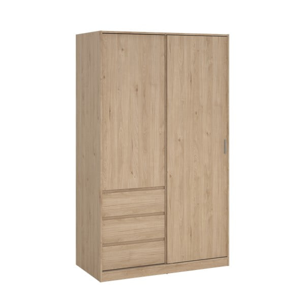 Șifonier în culoare naturală cu aspect de lemn de stejar cu ușă glisantă 119x200x60 cm Naia – Tvilum-image-2