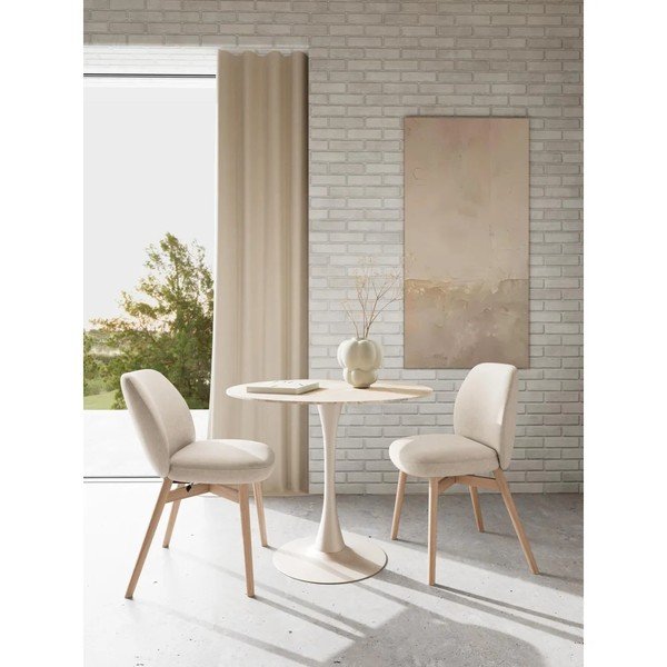 Scaune de dining bej 2 buc. tapițate Joy – Actona-image-1