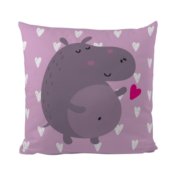 Pernă Hippo in Love, 50x50 cm