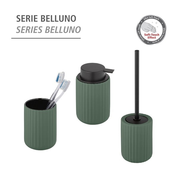 Perie de toaletă cu suport din ceramică Wenko Belluno, verde-image-4