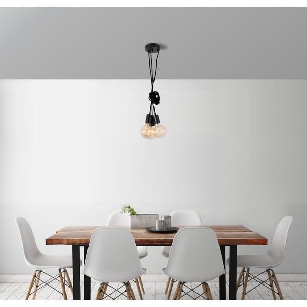 Lustră pentru 3 becuri Filament Style Spider, negru-image-1