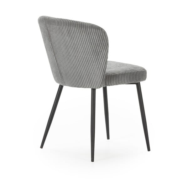 Scaune de dining gri 4 buc. din catifea reiată Megan – Marckeric-image-4