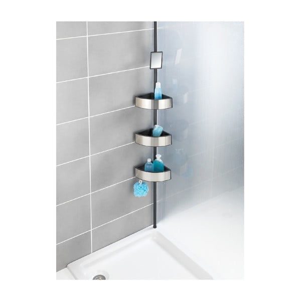 Raft telescopic pentru duș Wenko Prea Silver/Black, 27 x 20 cm-image-4
