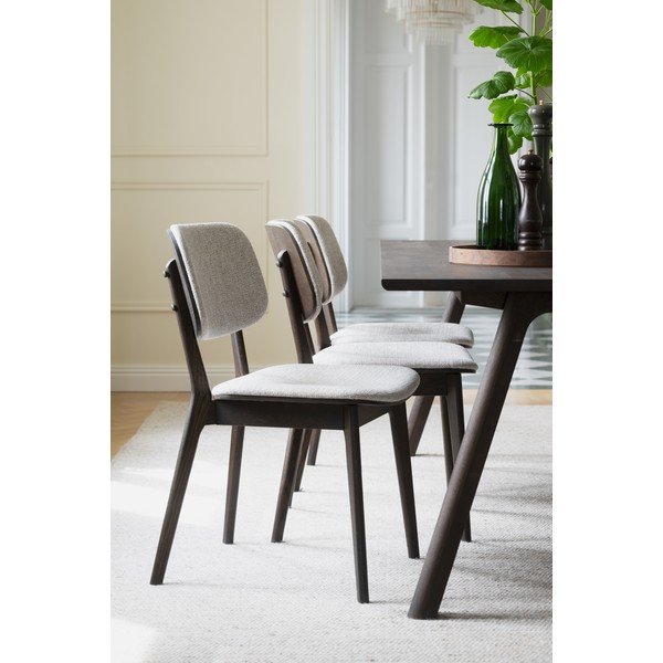 Scaun de dining crem/în culoare naturală închisă din lemn de stejar Barrett – Rowico-image-1
