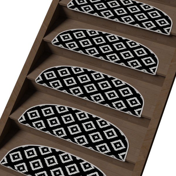Covorașe pentru scări negre-albe 16 buc. 20x65 cm Art – Vitaus-image-1