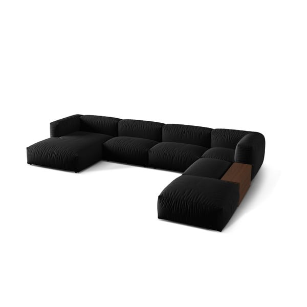 Colțar modular negru (cu colț pe partea dreaptă/în formă de "U") Martina – Micadoni Home-image-2