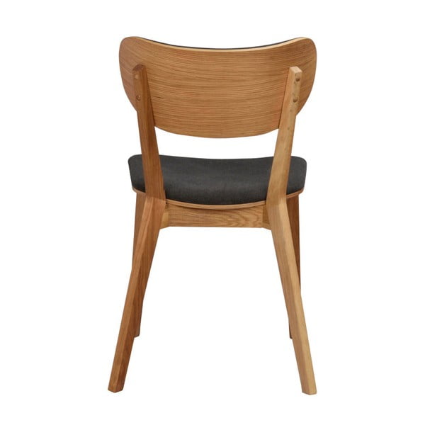 Scaun de dining din lemn de stejar cu șezut negru Rowico Cato, maro-image-2