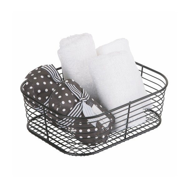 Coș pentru depozitare iDesign Vienna, 23,8 x 18,4 cm, negru-image-3