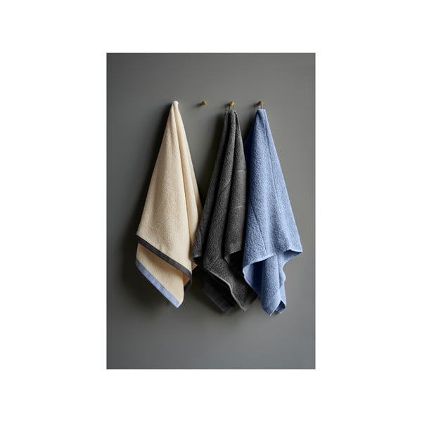 Prosop albastru/bej din bumbac 50x100 cm Contrast – Södahl-image-3