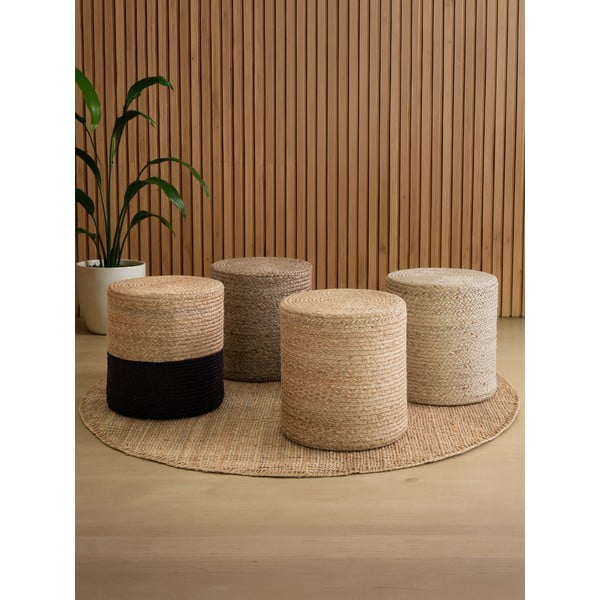 Taburet negru/în culoare naturală Juta Gold Black – Hanse Home-image-3