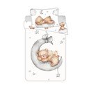 Lenjerie de pat pentru copii albă din bumbac pentru pătuț 100x135 cm Teddy Bear "Ribbon" – Jerry Fabrics