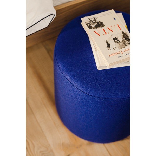 Puf albastru cu tapițerie din lână Folk – noo.ma-image-2