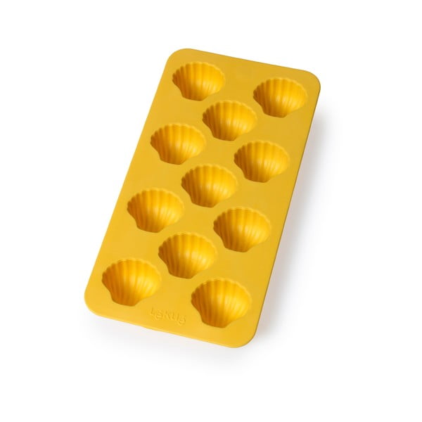 Formă din silicon pentru gheață Lékué Shell, 11 cuburi, galben