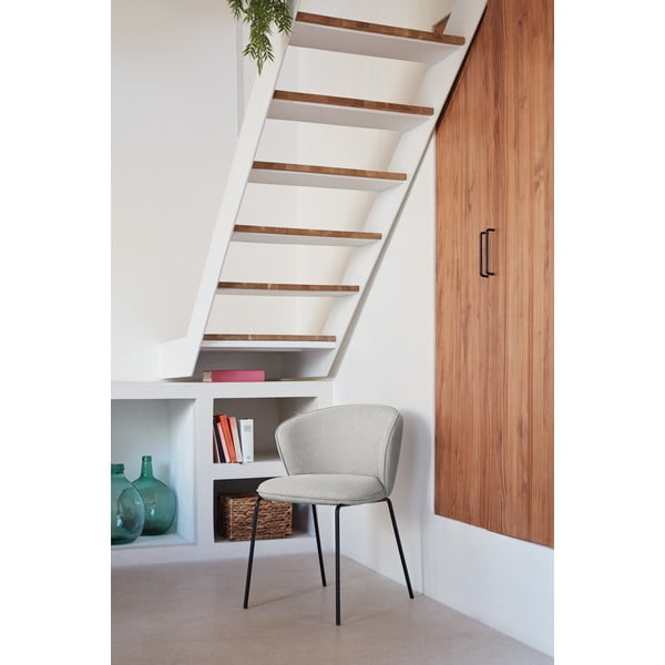 Set de scaune de sufragerie gri deschis 2 buc. tapițat Add – Teulat-image-1