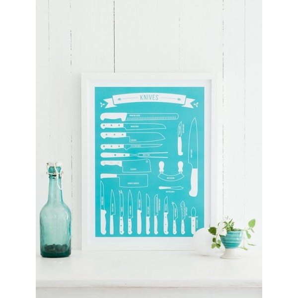 Poster Follygraph Knives Turquoise, 70x100 cm