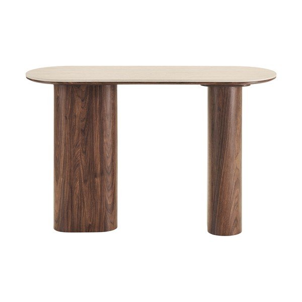 Masă consolă bej/maro închis cu blat ceramic 40x120 cm Delphi – House Nordic-image-4