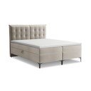 Pat boxspring taupe cu spațiu de depozitare 180x200 cm Mikana – Makamii
