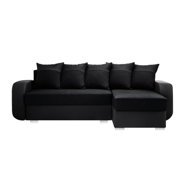 Canapea cu șezlong partea dreaptă Interieur De Famille Paris Destin, negru