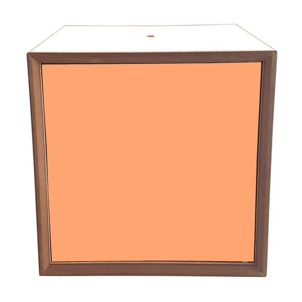Raft cutie Ragaba PIXEL, 40 x 40 cm, ramă albă - ușă portocalie