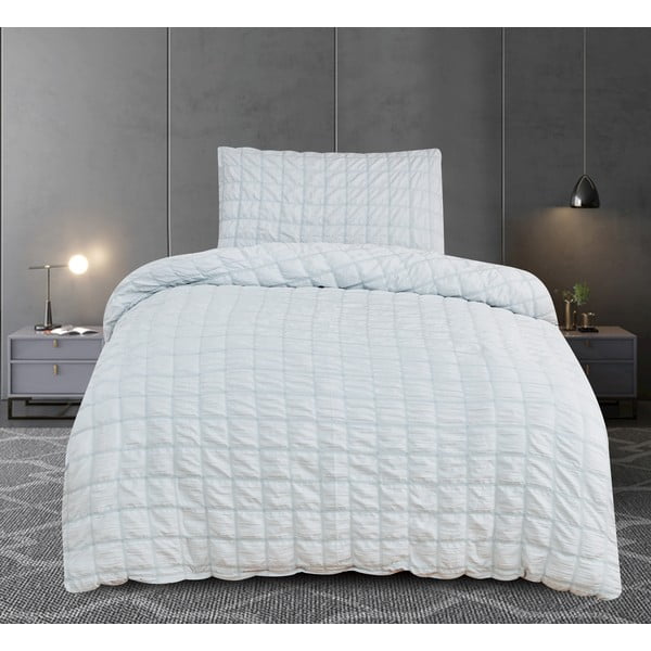 Lenjerie de pat gri deschis din țesătură crep pentru pat de o persoană 140x200 cm Naomi – My House