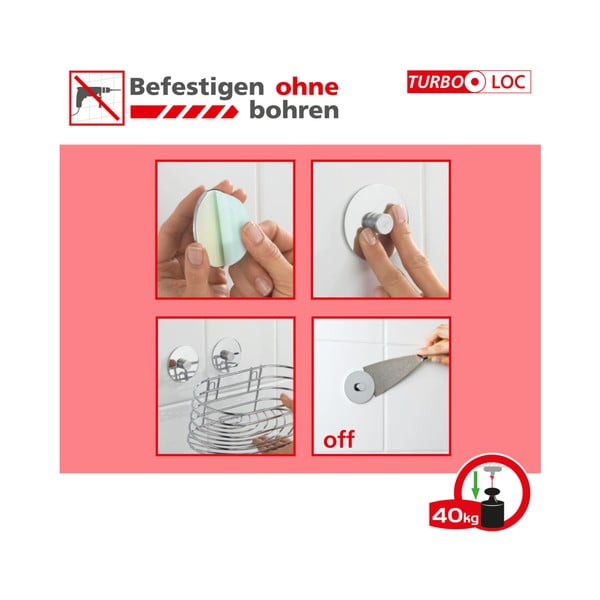 Suport autoadeziv cu pahar pentru periuțele de dinți Wenko Quadro-image-2