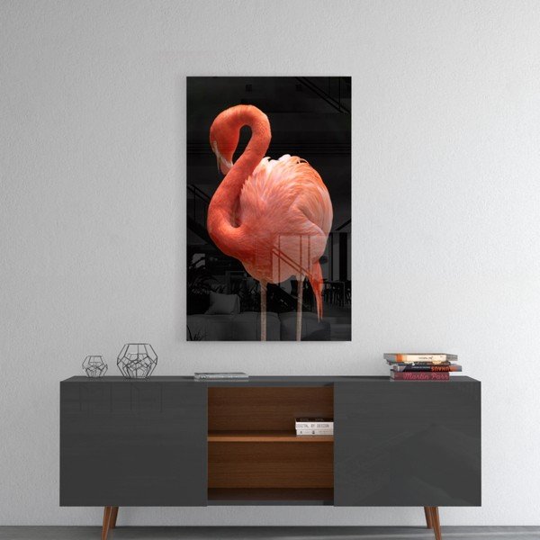 Tablou din sticlă Insigne Flamingo-image-1