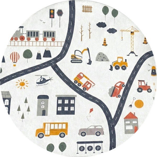 Covor de joacă pentru copii lavabil ø120 cm World Around Me – Mila Home